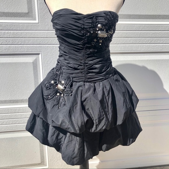 BEBÉ Short Cocktail Party Jewel Strapless Dress S - Picture 1 of 12